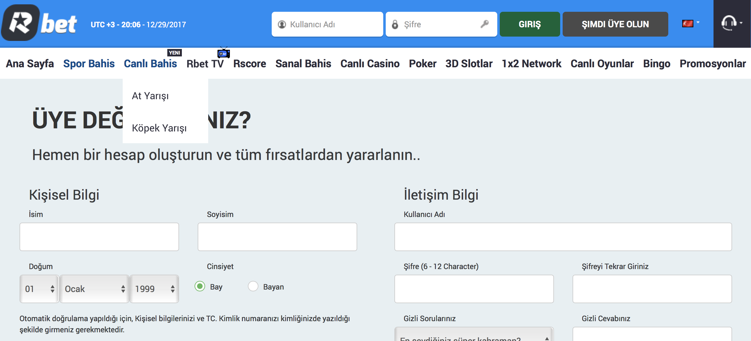 rbet üyelik